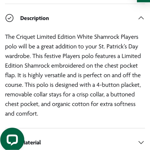 Men's Criquet Green Shamrock Performance Player’s Polo Shirt - medium - Picture 3 of 6